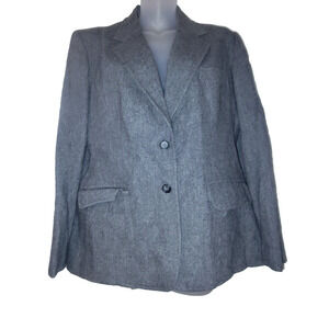 Evan-Picone Women's Grey Two-Button Blazer Size M BG 12